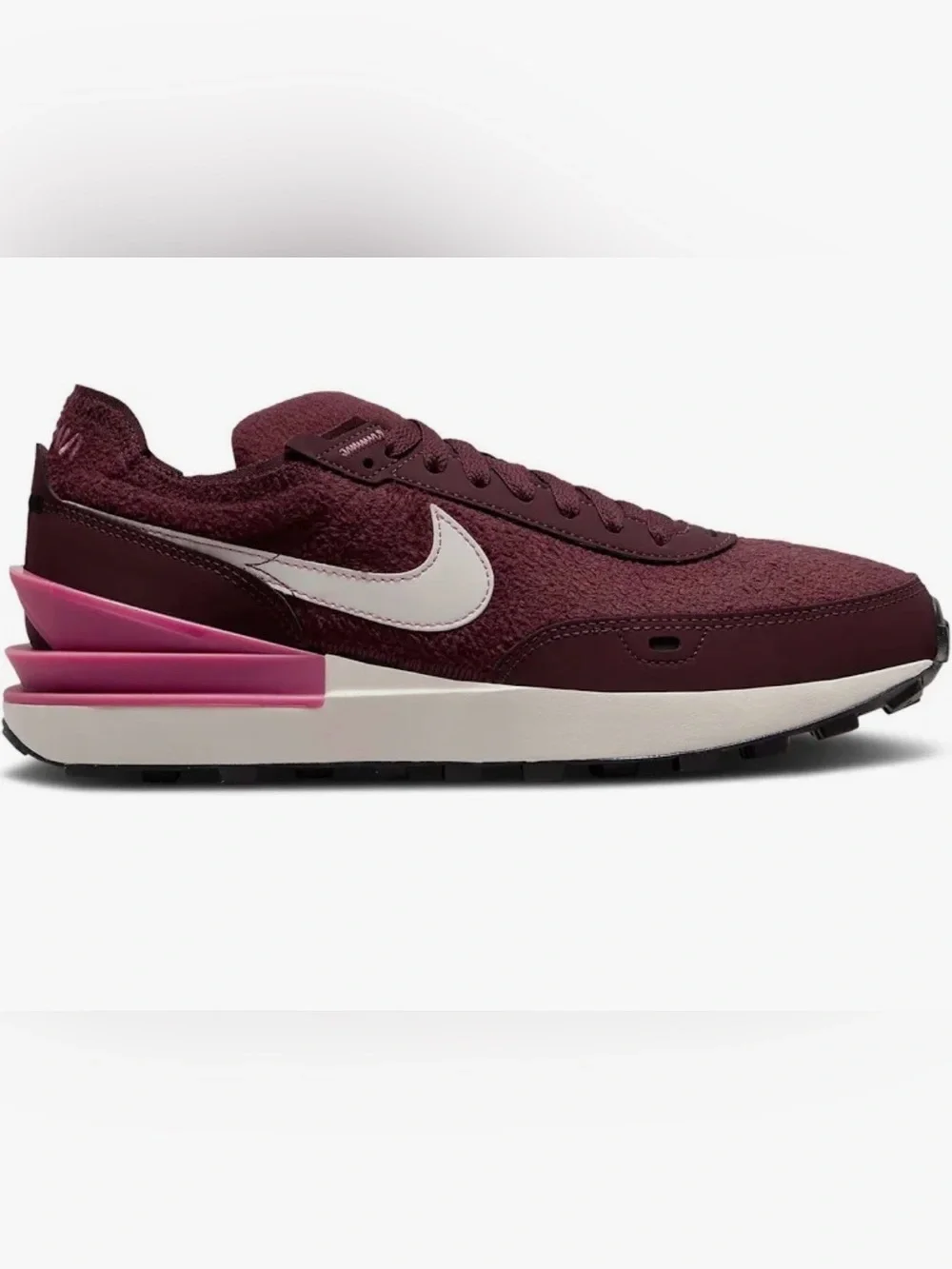 Nike Women’s Waffle One SE Maroon/White Athletic Sneaker w/Pink Accent Size 8.5